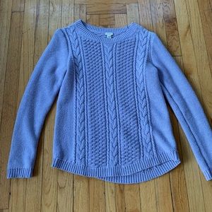 J.CREW, Medium, Lavender, Cable Knit Sweater